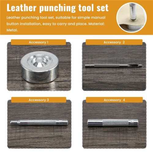 4PCS 831 Type Metal Snap Fasteners Press Studs Button Installation Tools Hand Punch Tool Set DIY Materials Accessories 2
