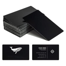 50 Pcs Matte Black Metal Business Card Blanks for Laser Engraving, Premium 0.42mm Aluminum, Multipurpose DIY Cards