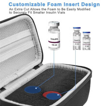 10 Slots Insulin Vial Protector Case, Insulin Vial Organizer Bag for Diabetics Standard 1ml 3ml 5ml and 10ml Vials