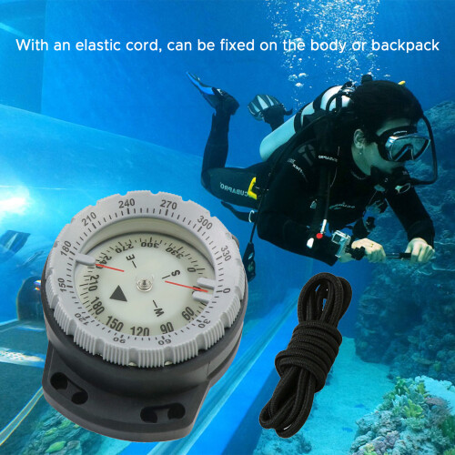 Brújula de buceo de 50 m 81,5x62x35mm negro 2