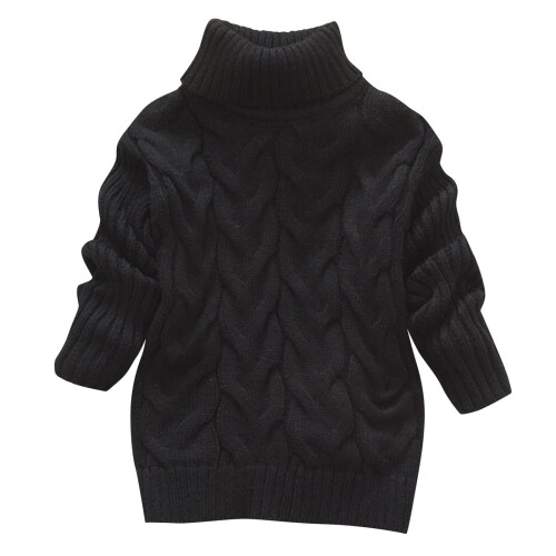 Kinder Jungen Mädchen Rollkragenpullover Grobstrickpullover Zopfmuster Pullover Oberteile Herbst Winter Warm Uni Farbe Langarm Stehkragen