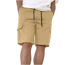 Pantalones cortos cargo casuales para hombre, pantalones cortos de trabajo hasta la rodilla con cordón ajustable en la cintura, de primavera y