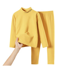 Boys Thermal Base Layer Set Fleece-Lined Crew Neck Top and