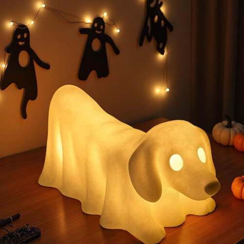 Φωτιστικό εσωτερικού χώρου για το Halloween: Λαμπερό φωτιστικό με άγαλμα σκύλου 2