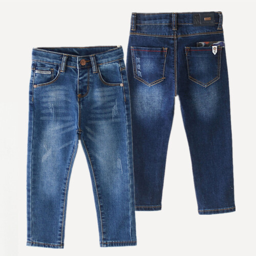 Τζιν basic bootcut για αγόρια, casual, μονόχρωμο, σε όλο το μήκος, παντελόνι 2