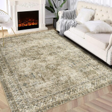 Tapis 180 x 270 cm - Grand tapis de salon - Tapis lavables et antidérapants pour chambre et salle à manger, tapis d'appoint à poils courts effet