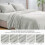 Σεντόνια Flannel Queen Size Ανοιχτό Γκρι - Σετ σεντονιών Super Soft Fleece Fluffy Extra Plush, 4 τεμάχια 8