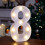 Indicator luminos cu LED-uri, număr 8, decor din plastic alimentat cu baterii 1