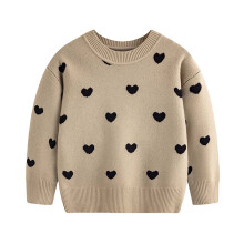 Fesfesfes Mädchenpullover, Größe 4-7 Jahre, bequeme, einfarbige Strickpullover mit Grafikmuster, lange Ärmel, wärmend, Rundhalsausschnitt,