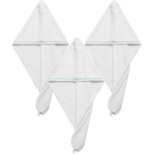 3-teiliges Set Haarhandtuch-Turban aus Mikrofaser mit Knöpfen, Schnelltrockner, Haartrocknungshaube, Badehaube