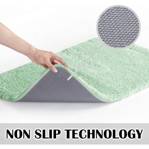 Tapis de bain antidérapant vert pâle 40 x 60 cm 2