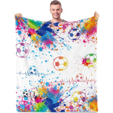 Fußball-Wohndecke aus Mikrofleece, 40 x 50 Zoll