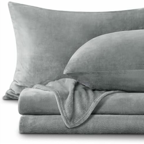Fleece sengetøysett queen size – mykt dobbeltbørstet