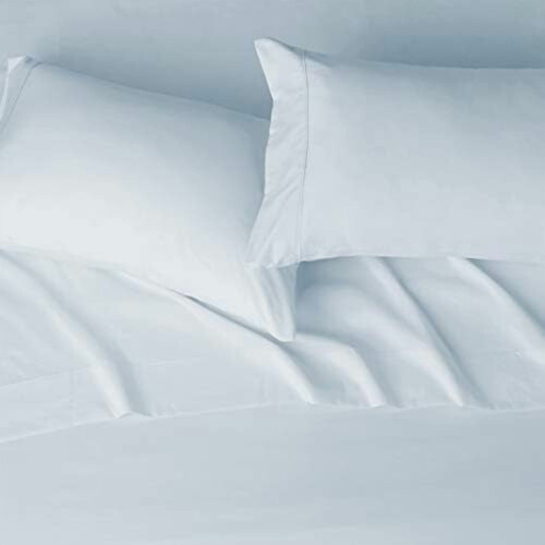 Microfiber Bed Sheet Set King Light Blue 4-Piece 2