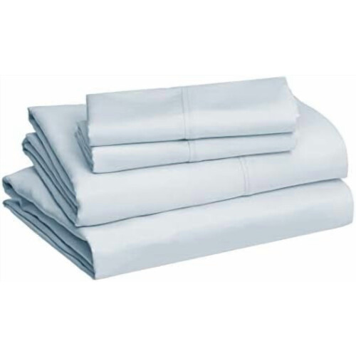 Microfiber Bed Sheet Set King Light Blue 4-Piece 1