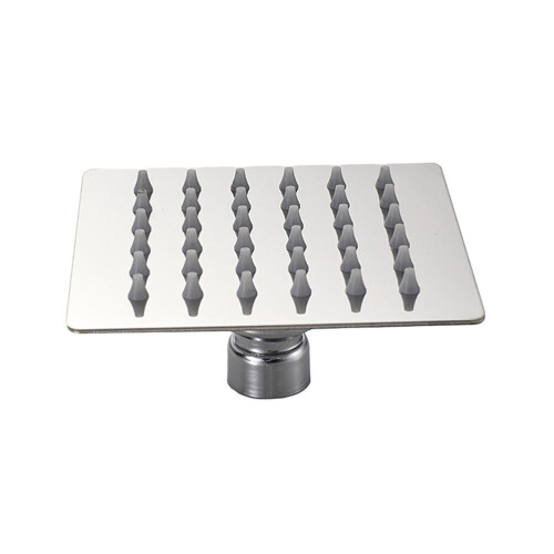 Chuveiro de aço inoxidável ultrafino de 4 polegadas com efeito cascata, chuveiro quadrado de alta pressão com efeito chuva (prateado)