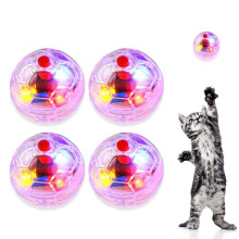 4 st rörelseaktiverad kattboll med LED-ljus, interaktiv leksak för katter, rörelseaktiverad kattboll med LED-ljus, djuraktivitetsleksak