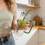 Karymi glass water cup with handle lid and straw 400ml 5