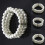 Bracelet jonc élastique en fausses perles et strass, 3 rangs 5