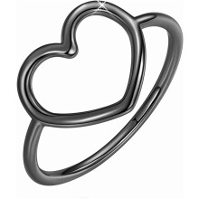 Sterling Silver 925 Simple Minimalist Heart Finger Rings for Women Wedding Engagement Statement Jewelry