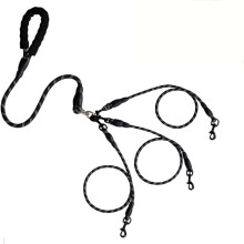 Laisse pour plusieurs chiens avec crochets pivotants à 360 et séparateurs détachables, corde en nylon robuste de 1,5 m pour des promenades sans