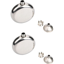 Paquete de 2 petacas redondas de acero inoxidable de 148 ml (5 oz) para licores, compatibles con whisky, ideales para acampar, hacer senderismo y