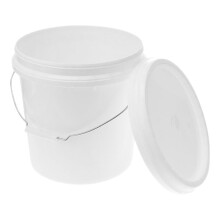 OUNONA witte plastic opbergemmer met lekvrij deksel, geschikt voor verf