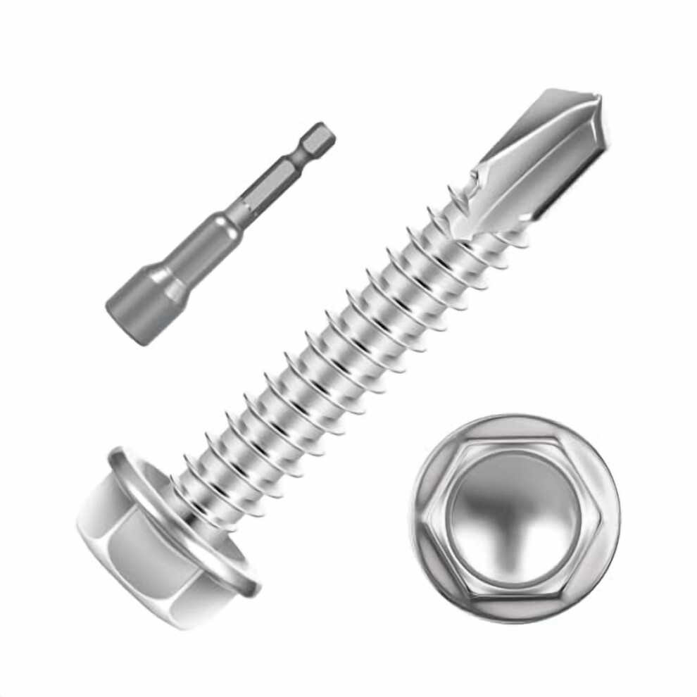 Hex Washer Head Self-Drilling Screws 410 Stainless Steel 9341593793766