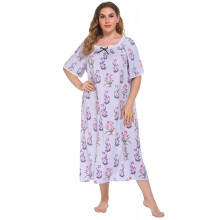 Camicia da notte/vestaglia da casa a maniche corte per donne taglie forti, XL-4XL
