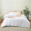 Duvet Cover Set Brushed Microfiber 3-Piece Queen White 4
