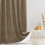 Cortina de chuveiro boho extra longa, tecido trançado 84 polegadas cáqui, 72x84 polegadas, com estampa chevron moderna e elegante, texturizada e 1