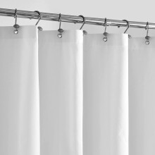 Wasserdichter Duschvorhang aus Stoff mit 3 Magneten – weich und leicht, Hotelqualität und maschinenwaschbar – Standardgröße 70 x 72 cm, Weiß