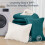 Ensemble de couette 7 pièces pour lit double – Microfibre brossée, Paon 4