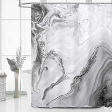 Cortina de ducha de mármol gris, cortinas de ducha de tela con efecto degradado abstracto para decoración de baño moderna, cortina de ducha de