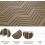 Cortina de chuveiro boho extra longa, tecido trançado 84 polegadas cáqui, 72x84 polegadas, com estampa chevron moderna e elegante, texturizada e 6