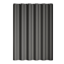 Cortina de ducha impermeable y lavable con ganchos, antimicrobiana y resistente al moho, 70,7 x 47,2 pulgadas, color negro.