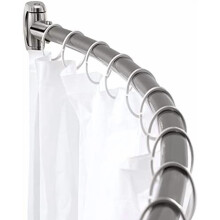 Adjustable Curved Shower Rod 42-72", Rust-Proof Stainless Steel, Drill Required, Silver – Compatible with Standard Shower Curtains