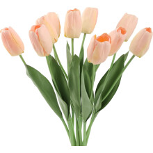 10 Tulipas Artificiais Rosa Claro – Flores Artificiais de Seda para Vaso, Casamento, Festa, Casa, Escritório, Quarto, Decoração de Centro de Mesa