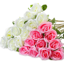 20 Rosas Artificiais de Seda Realistas com Hastes Longas – Pretas, para Decoração de Casa, Noivas, Casamentos e Festas (Compatível com DIY)