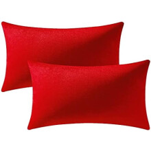 2 federe per cuscini lombari natalizie in velluto rosso da 12x20", federe decorative moderne e lussuose per divano, letto e poltrona – compatibili