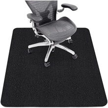 Bureaustoelmat voor hardhouten en tegelvloeren, antislip, gemakkelijk schoon te maken, zwart (122 x 91 cm)