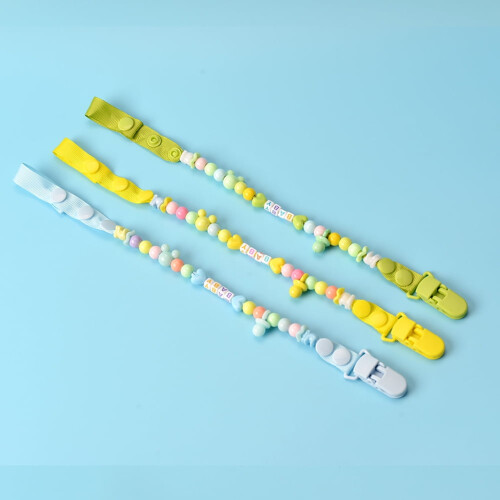 Baby Beads Αλυσιδωτό Σχοινί Ομοιόμορφο Κλιπ Πιπίλας με Αντιπτώσεις, Λουρί για Θηλές 2