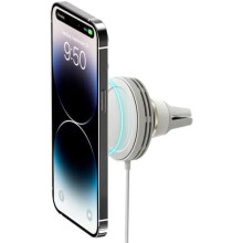 Soporte para coche Velox Mini MagSafe compatible con rejilla de ventilación, color gris astral, con carga inalámbrica, compatible con iPhone 13, 14