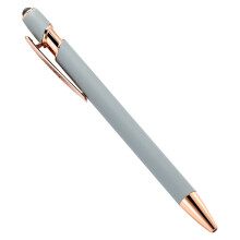 Caneta Esferográfica 2 em 1 Retrátil com Ponta Stylus, Caneta Stylus Metálica para Telas Sensíveis ao Toque, Tinta Preta de 1,0 mm, 1 Unidade