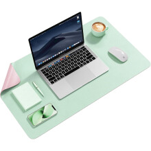 Rutschfeste Schreibtischunterlage 60 x 35 cm, wasserdichtes Mauspad aus PU-Leder, doppelseitige Schreibtischmatte für Tastatur und Maus – geeignet