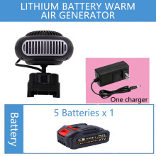 Aquecedor portátil de lítio com ventilador – 3 em 1 para casa, carro e