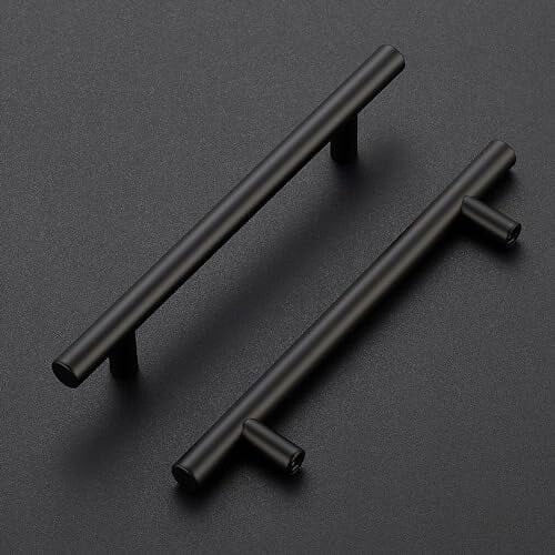 Cabinet Pulls Matte Black 10-Pack 5-inch Center 1