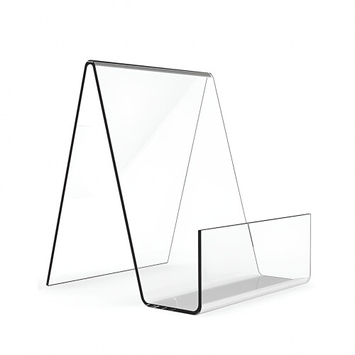 Suporte de acrílico para exibição – Cavalete de mesa triangular, transparente