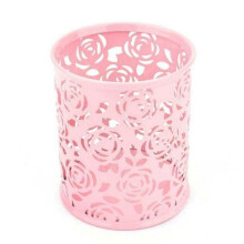 Porta-lápis para mesa de escritório, decoração para casa, caixa organizadora rosa.