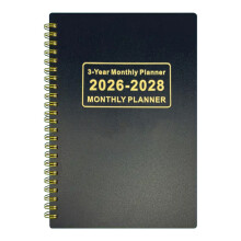 Agenda Mensal 2025-2027, Calendário Trienal, Capa Dura com Marcadores de Feriados, Organização Acadêmica, Escritório e Casa, 20,3 x 17,8 cm (1